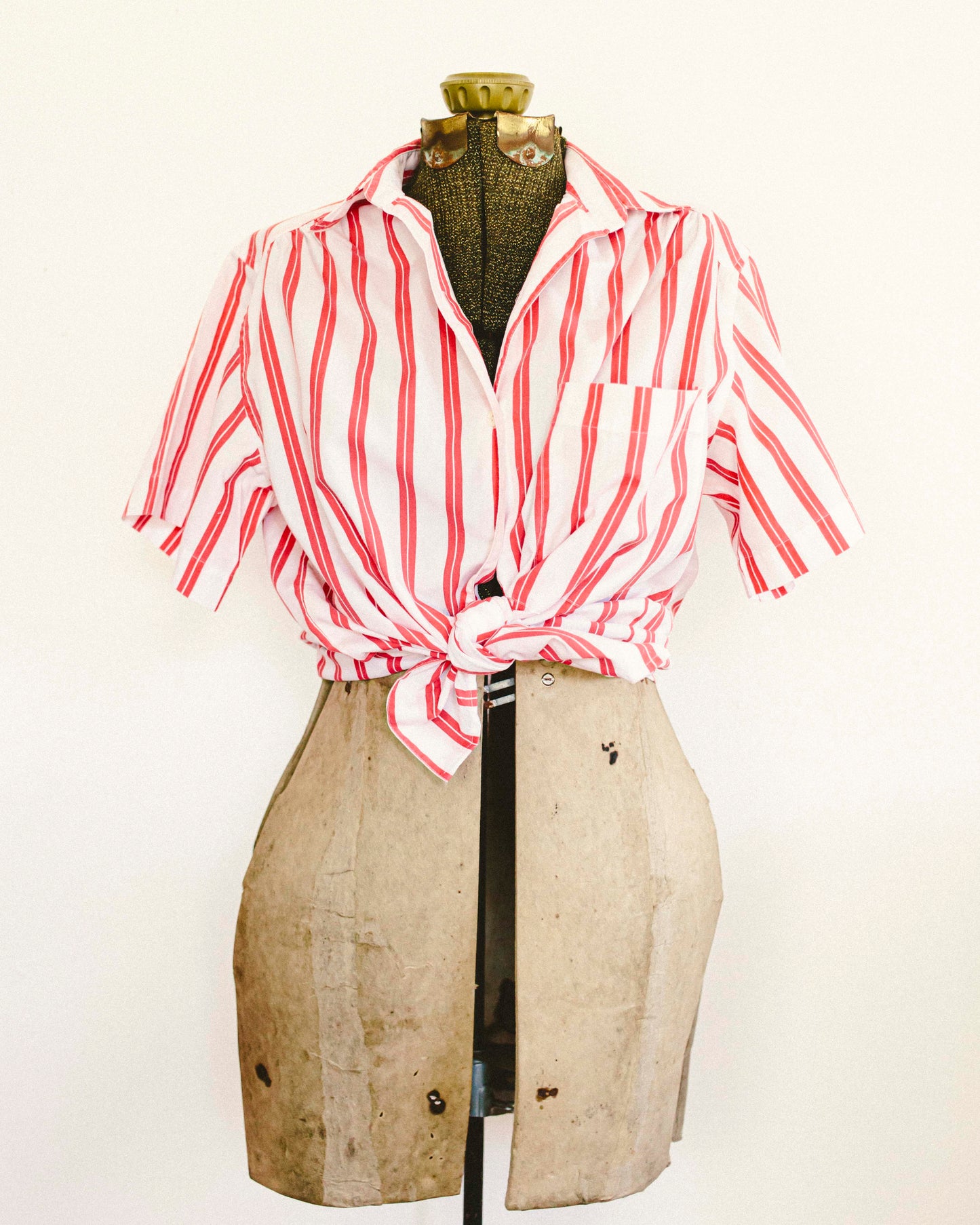 Red Stripe Button Up