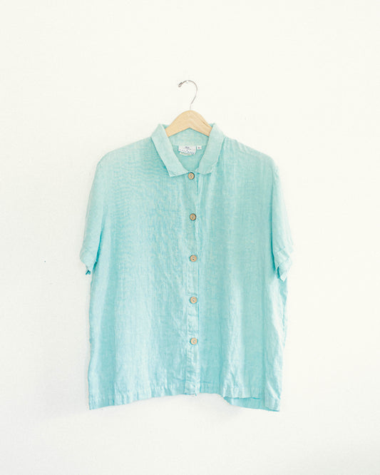 Aqua Linen Shirt