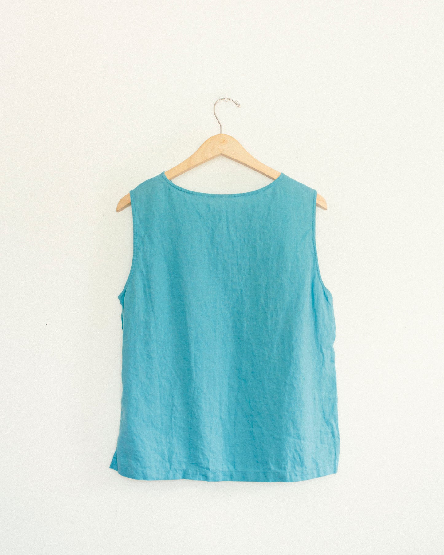 Turquoise Linen Tank