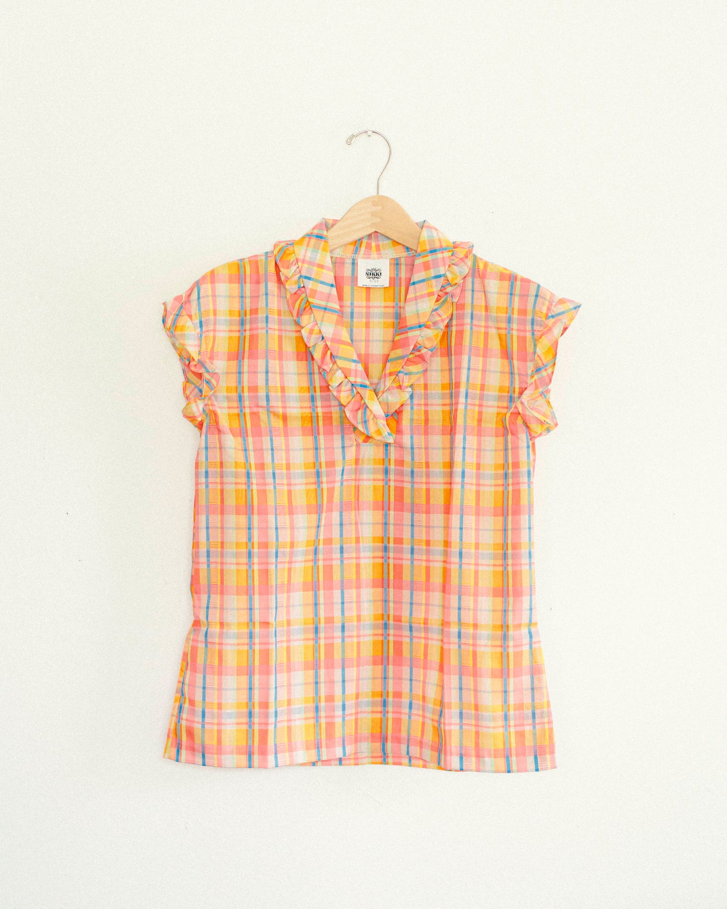 Peach Plaid Shirt