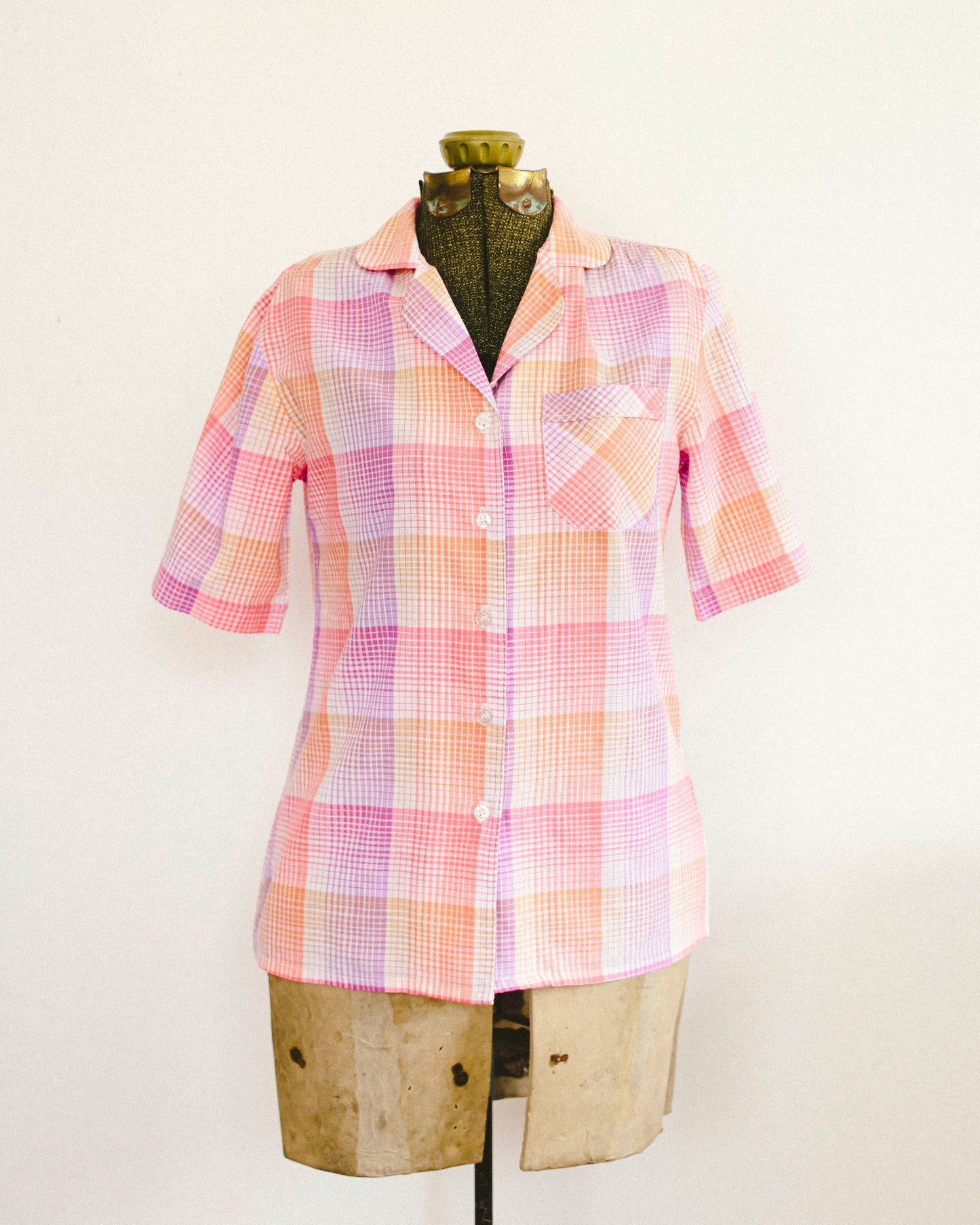 Candy Plaid Button Up