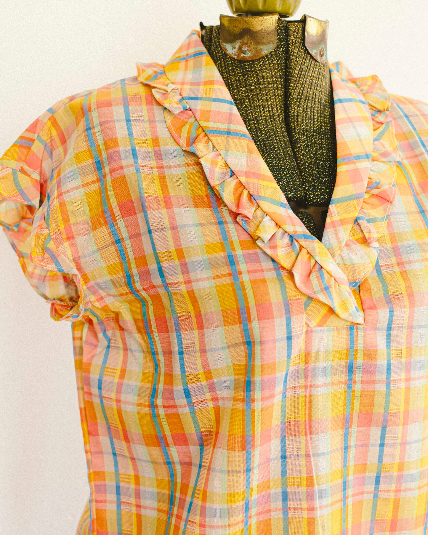 Peach Plaid Shirt