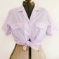 Grape Stripe Button Up