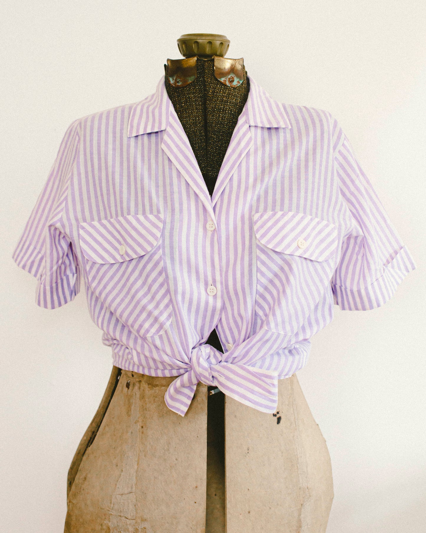 Grape Stripe Button Up