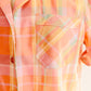 Tangerine Plaid Button Up