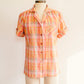 Tangerine Plaid Button Up