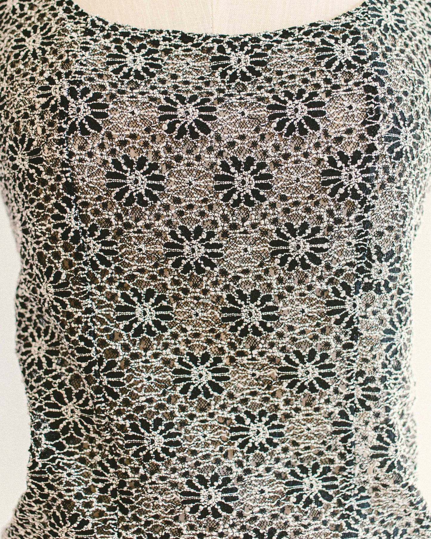 Silver Flower Mesh Top