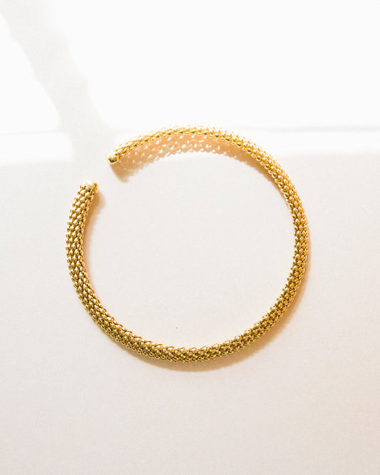 Gold Mesh Collar Necklace