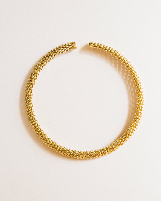 Gold Mesh Collar Necklace